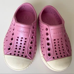 Native iridescent pink shoes